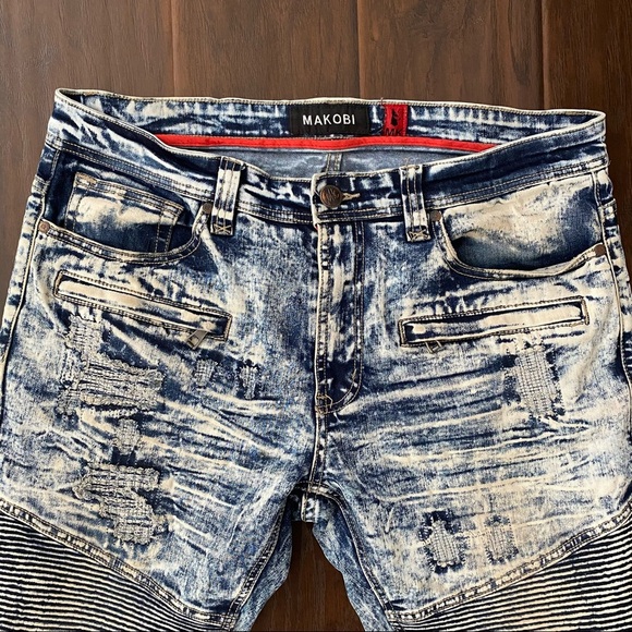 Makibi men’s biker jeans waist 36*32 inseam - Picture 3 of 12